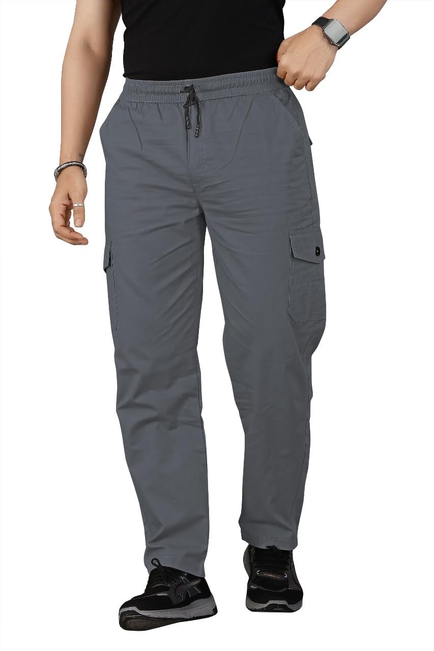 Krish Enterprise Men’s Men’s Tactical Cargo Pants Black Cotton Military Style Trousers with Multi-Pocket Design Casual Work Wear-picture-19