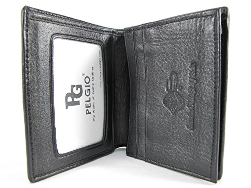 Genuine Stingray Skin Leather Business Credit Card Holder Wallet Black3