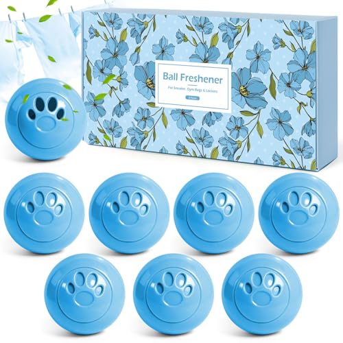 Scent-Hi Desodorierung Bälle für Turnschuhe, Schließfächer, Sporttaschen, Schuh Deo, Ideal auch für Häuser, Büros, Einfaches Twistlock -Leinen 8er Pack