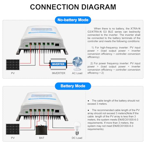 EPEVER® MPPT XTRA-N G3 – XTRA 4210N Solar Laderegler charge controller, Ladestrom 40A, 12/24VDC auto work, PV 100V, XDS2 Display