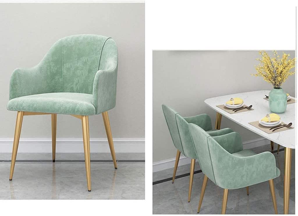 Chaise de salle à manger moderne avec assise rembourrée confortable et pieds en métal élégants pour la maison, le bureau ou la salle à manger (vert)