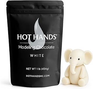 Modeling Chocolate, Premium Gourmet Modeling Chocolate for cakes in WHITE 1 Pound Pack by Hot Hands Modeling Chocolate for cake decorating, Cookie decorating, and cake pops (OFF WHITE CHOCOLATE COLOR)