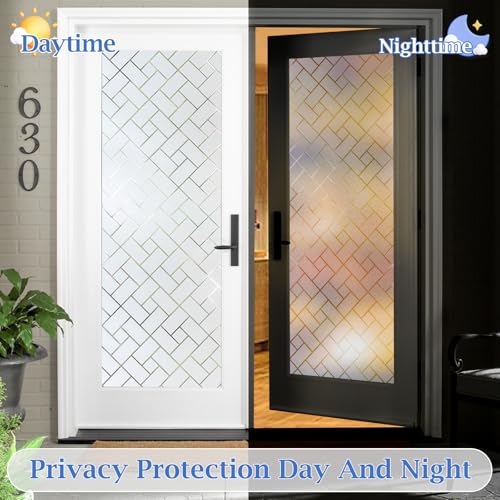 Beautysaid Window Film Privacy Frosted Glass Film for Windows Static Clings Self-Adhesive Frosting Window Cover Vinyl Blinds Film Anti UV Window Sickers for Home, 45 x 200cm - Image 3