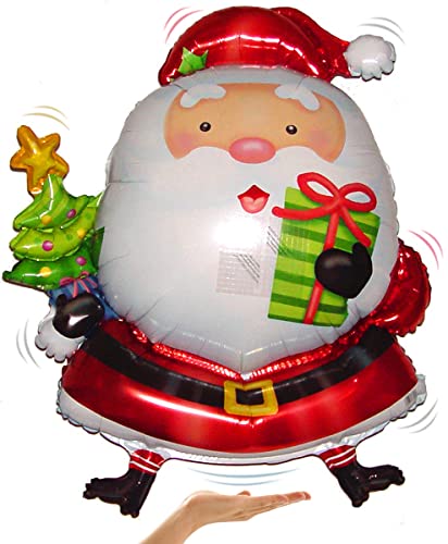 Fantastic Floatables Levitating Santa wth Tree 30 inch Flying Floating Anti-Gravity Toy HOVERS in MID-AIR - Interactive & Educational String-less Pet Balloon for Kids & Adult Indoor Events