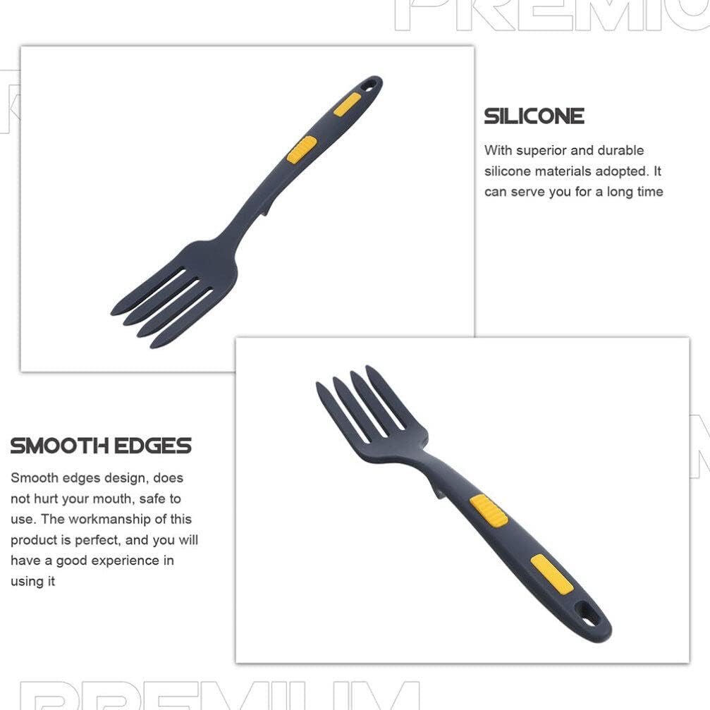 Kichvoe 2pcs Silicone Cooking Fork Flexible Forks for Noodles and Pasta Nonstick Kitchen Utensils for Home and Restaurant Use