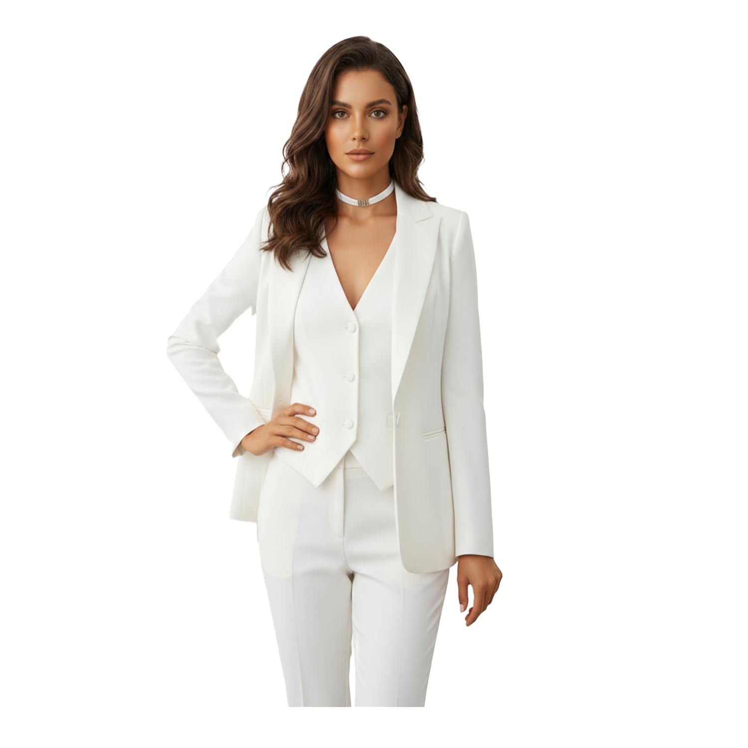 Women's Suiting Pantsuit Business Casual Outfits Women Office Pant Suits 3 Piece Set