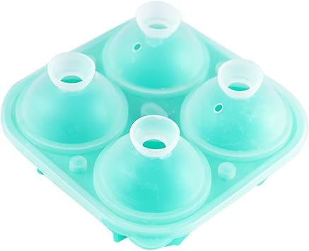 Four-celled Grid Ice Mold With Lid For Easy Demolding, Frozen Silicone Ice Balls Four-petal Rose Ice Cube Tray Green