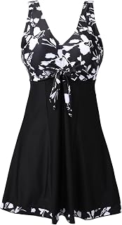MiYang Women's One Piece High Waist Printing Swim Dress Padded Swimwear Price In India