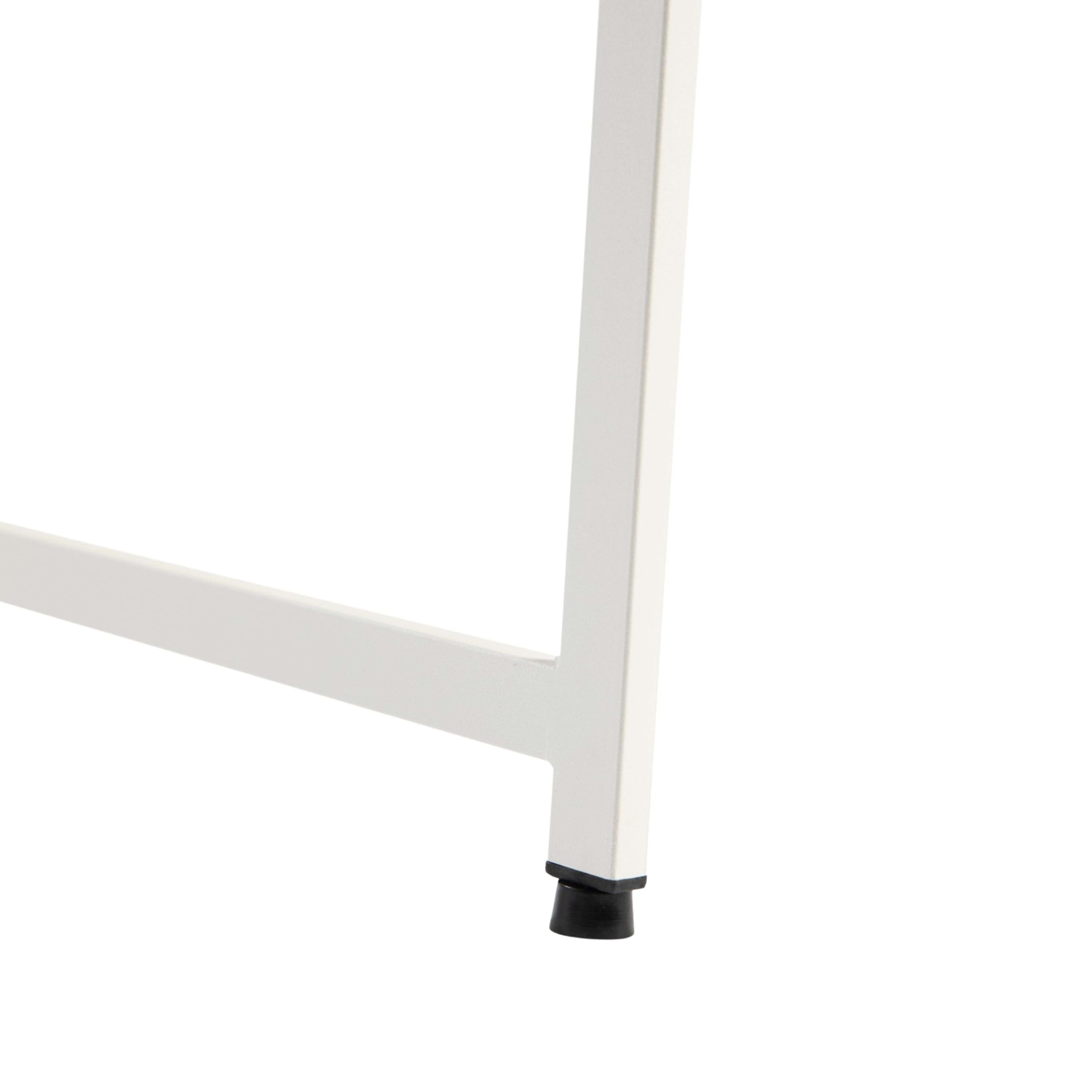Miroytengo Mesa Escritorio Plegable Fed de Oficina Estilo Moderno con Estructura Metálica en Color Blanco 100x73x50 cm