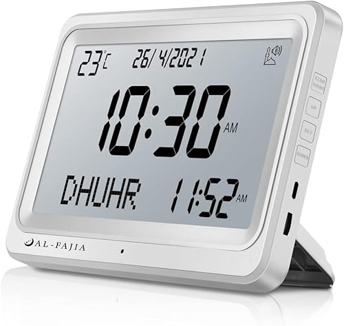 Miniatura 1 de AL-FAJIA Reloj automático de pared y escritorio digital con 8 sonidos de oración azán para Estados Unidos FAJ-113 - rosa