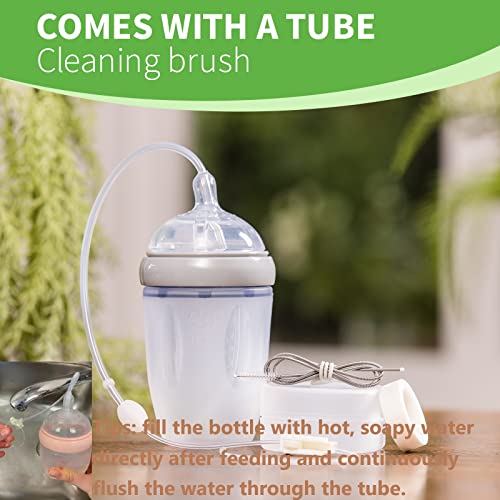 Haakaa Gen.3 Silicone Baby Supplemental Nutrition Feeding Bottle Combo - Baby Supplemental Nursing System - Variable Flow - Breastfeeding Mom Essentials Bpa-Free 0M+ Newborn - Peach #TOP5