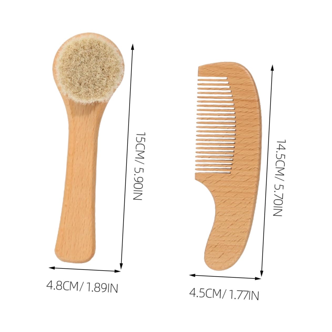 FOMIYES Baby Shower Comb Brush Set Newborn Hair Grooming Kit Soft Wool Brush Comfortable for Sensitive Baby Sk