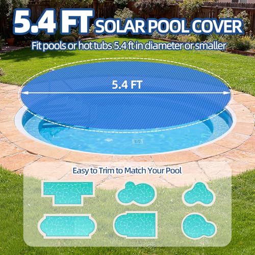 Cobertor solar redondo para piscina 5.4 pies miniatura 2