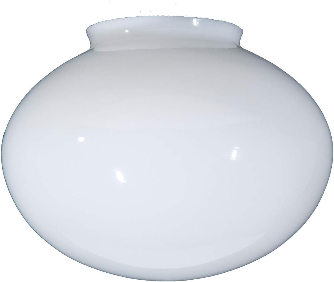 B&P Lamp 8" Oval Shaped Opal Glass Modern Shade