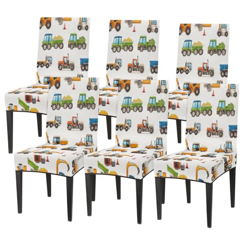 Mexpekil Juego de 6 fundas elásticas para sillas de comedor, diseño de maletero, fundas elásticas lavables para sillas de cocina, hotel, decoración de fiesta