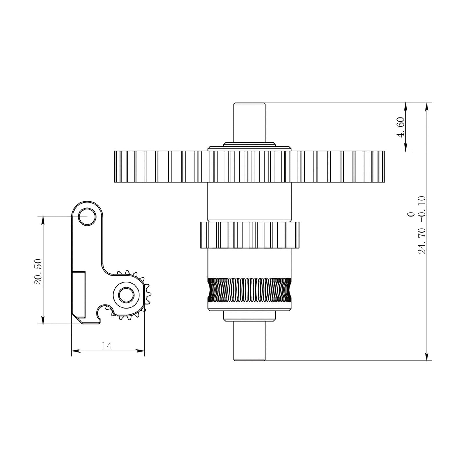 Aixinong1 Dual Drive Extruder Gear AD5m Zubehör aus gehärtetem Stahl(A)