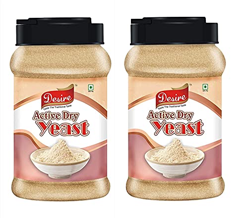 Image of Desire Baker's Active Dry Yeast 1 Kg (Pack of 2) | Instant Dry Yeast for Baking Bread, Pizza Dough, Cakes & More