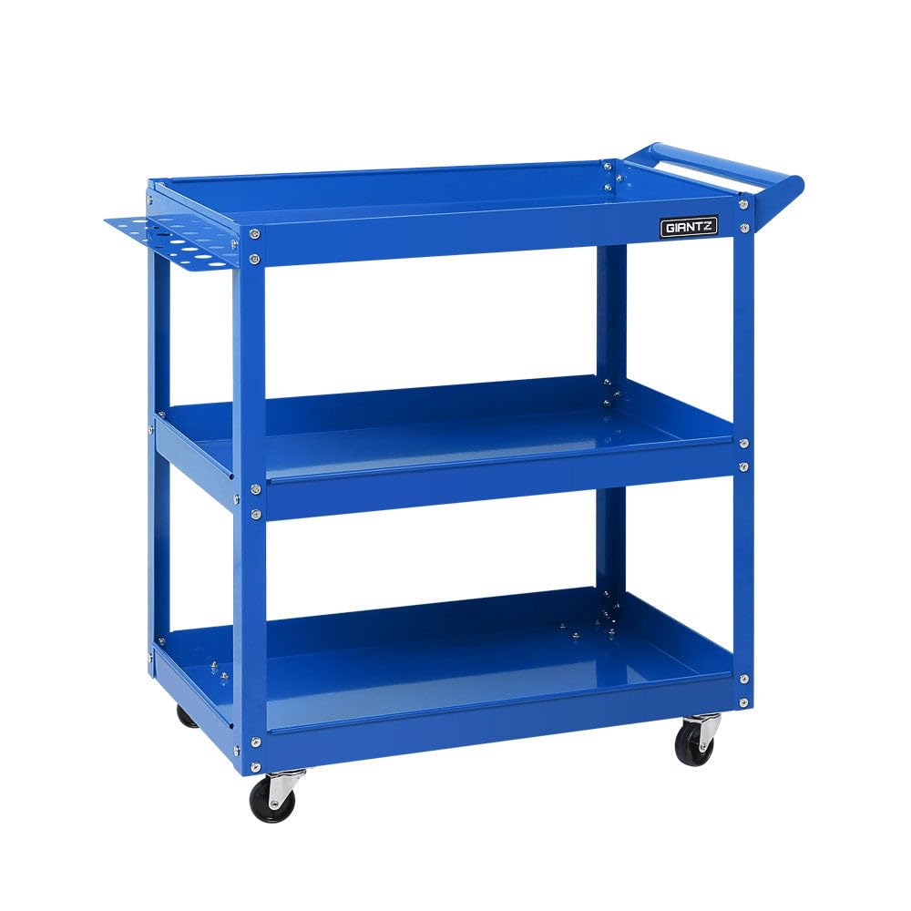 Service Tool Cart | 2-Tier Tools Storage Trolley | Mobile Workshop Garage Repair RC Accessories For 1/8 1/10 1/12 1/16 Scale Model(Blue