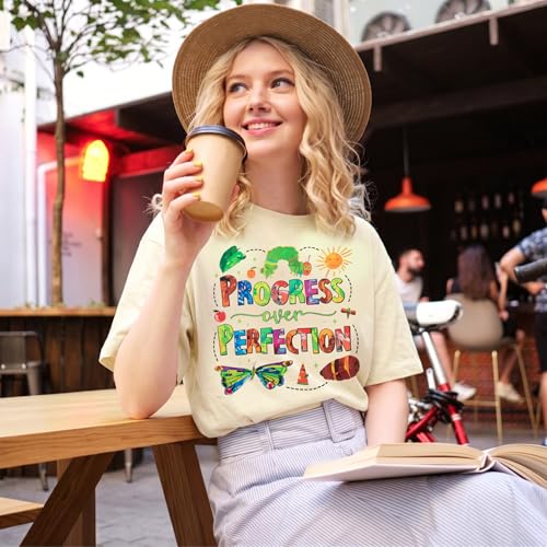 Image of Teacher Shirts Women Teach Print Graphic Tees Kindergarten Elementary Teaching Life Shirts Back to School Tees Tops