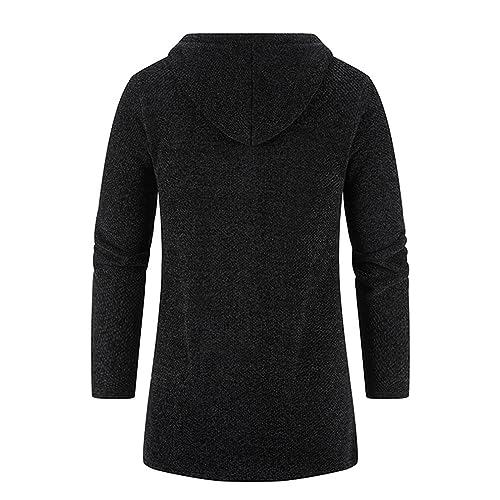 Mens Casual Knit Cardigan Hooded Long Sweaters Zipper Slim Fit Long Sleeve Solid Sweater Business Warm Tops3