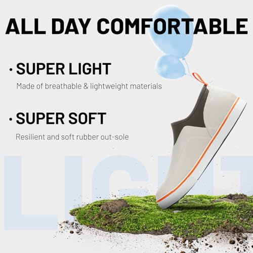 Furuian Deck Shoes Men's Short Rain Boots Waterproof Shoes Rubber Deck Boots Lightweight Fishing Rain Shoes Non-slip Fishing Boots for Gardening Outdoor Mud Walking2