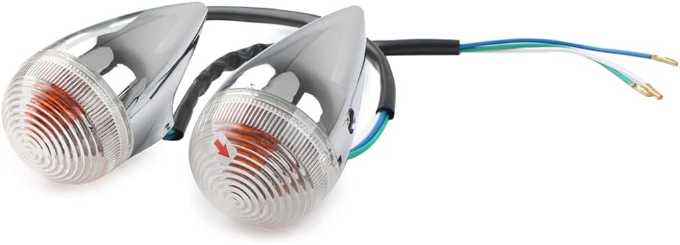 LIRU Chrome Front LED Turn Signal Lights Indicator Blinker Left & Right Replace for Yamaha XV1900 2006-2013