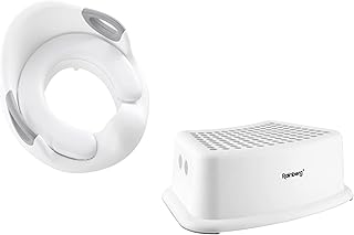 Rainberg Toddler Toilet Training Seat with Step Stool, Handles, Anti-Slip Surface, and Lightweight, Portable Design for Kids Potty Training