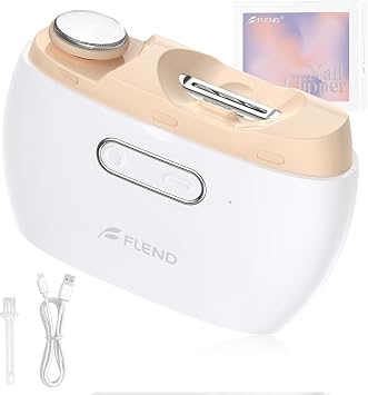 Electric Nail Clippers, Automatic Nails Blanking Sanding Polisher 2 in 1, Portable Nail File, Fingernail Cutter with LED Light, No Noise, One Key Operation, Safety Fingernail Trimmer for Baby