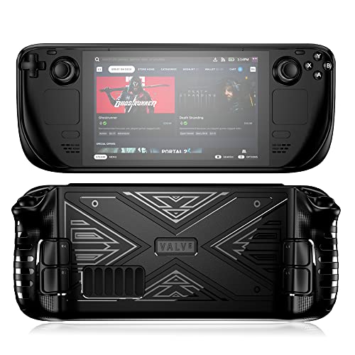 Steam Deck �p�� �P�[�X�X�`�[���f�b�L �ی�J�o�[ �l�ԍH�w�݌v ���E�ȒP �S�ʕی� �ϏՌ� �L�Y�h�~ Steam Deck�Q�[���@�ɓK�p ��̌^�ی�P�[�X tpu�\�t�g�V�F�� Steam Deck �p�̃A�N�Z�T���[(�u���b�N)