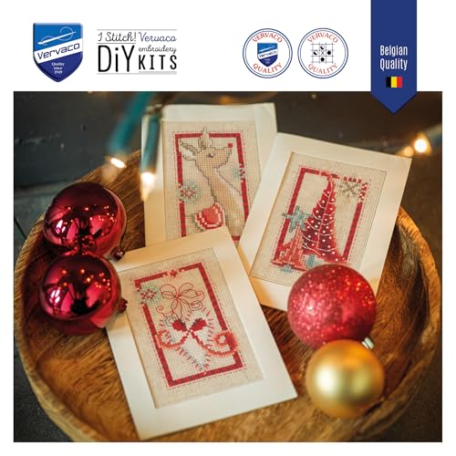 Image of Vervaco Counted Cross Stitch Greeting Card Kit Christmas (Set of 3) PN-0154080