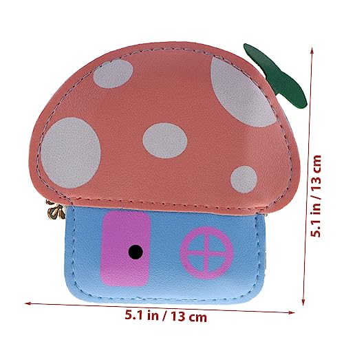 1Pc Light Blue Cartoon Coin Bag Stylish Mushroom Change Purse for Boys Premium PU Shoulder Bag2