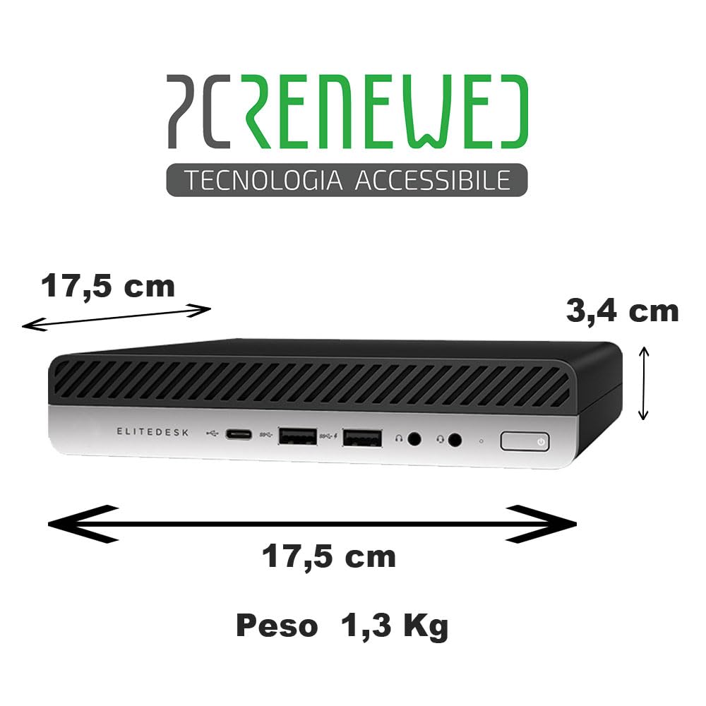 HP EliteDesk 600 G4 Mini PC Desktop | Intel Core i5 | 16 Go RAM DDR4 | SSD 256 Go | Wi-FI | Windows 11 Pro + Office 2021 (Reconditionné)