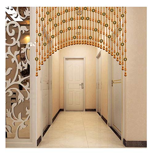 Cortina PENGFEI Madera Cuentas De Cortinas para Puerta Adornos Arqueados para Separador De Ambientes, Tabique Decorativo De Salón Retro 21/25/29 Acciones (Color : A, Size : 29 strands-100x80CM)