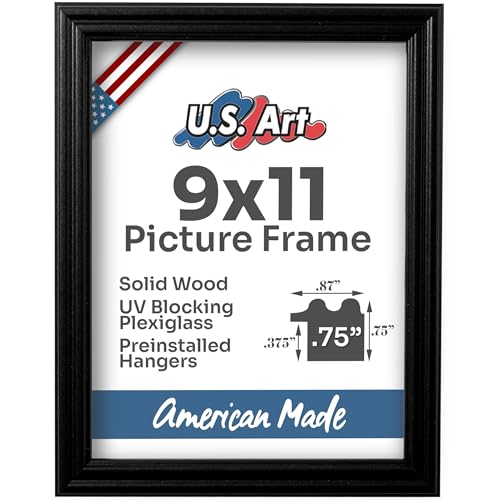 US Art 9x12 Black Picture Frame .75