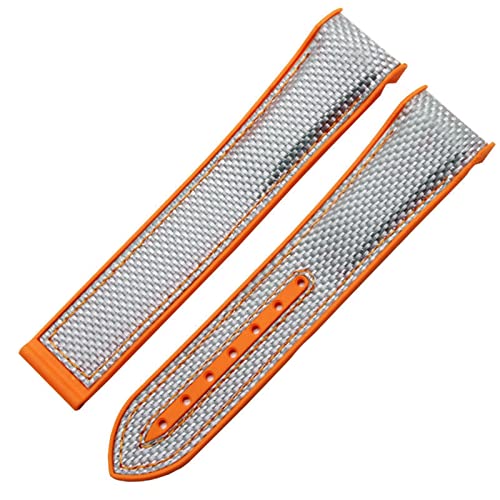 Bracelet de montre pour Omega Planet Ocean 600 en nylon et silicone agate 20 mm