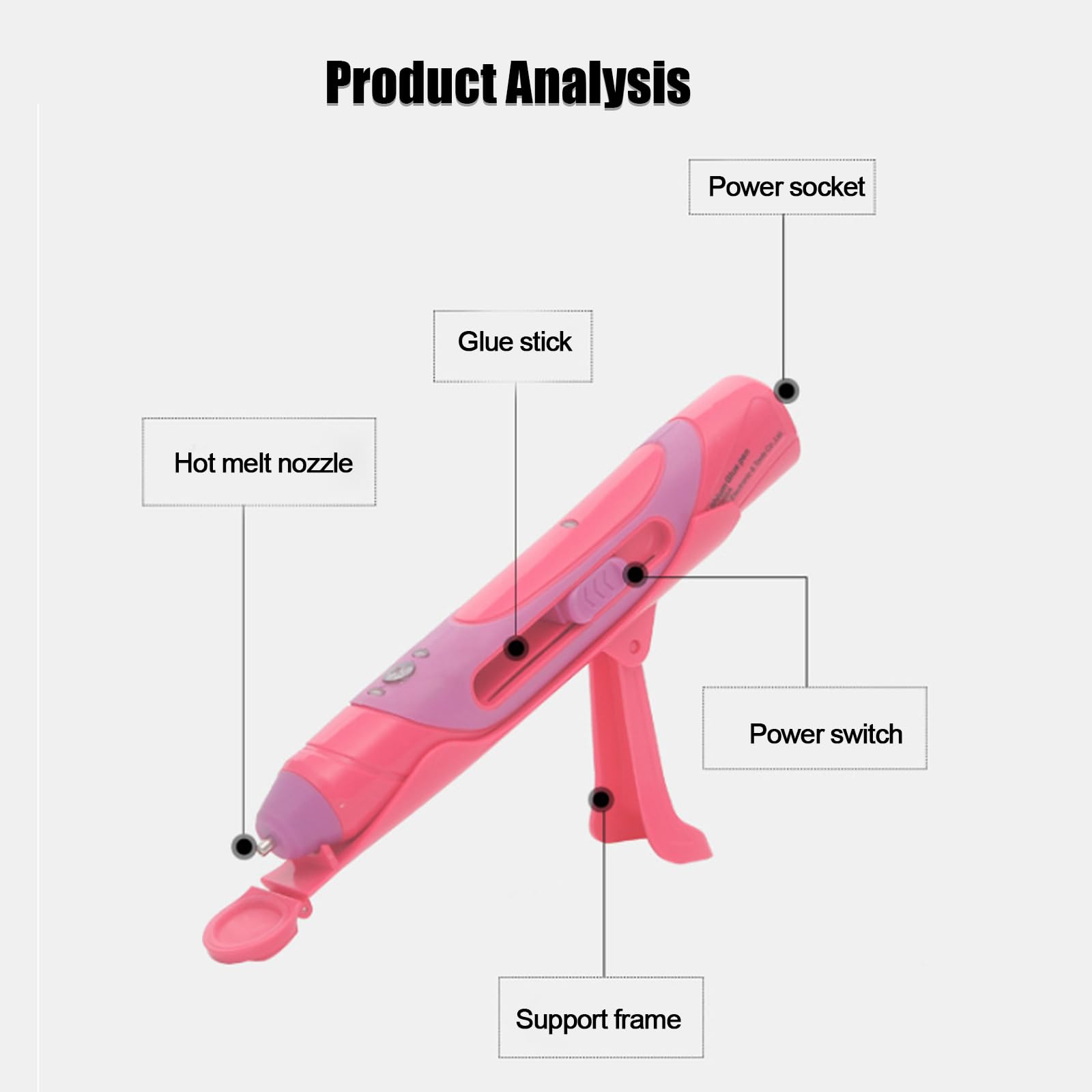 Pistola Per Colla A Forma Di Penna Senza Fili, Mini Pistola Per Colla A Caldo Da 1500 Mah Per Lavori Creativi, Tempo Di Ricarica: 1 Ora, Tempo Di Esecuzione: 20-30 Minuti, Con Supporto, Per