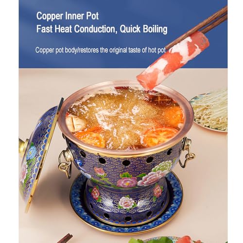 Olla Hot Pot pequeña de cobre tradicional para postres miniatura 4