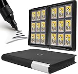 Toploader Binder, Holds 288 Toploaders - 9 Pocket Top Loader Binder for 3"x4" Rigid Card Holders for Trading Cards or Sports Cards（Model A，Classic Black）