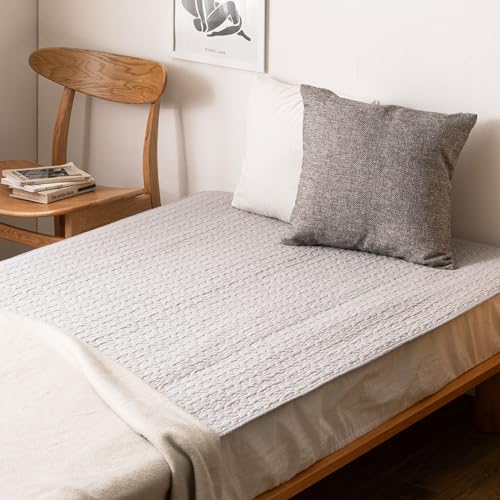 萩原 敷きパッド グレー 約100×205cm 「デコール」 イブル キルティング シングルサイズ 洗濯機OK 滑り止め付き ゴムバンドなし 無地