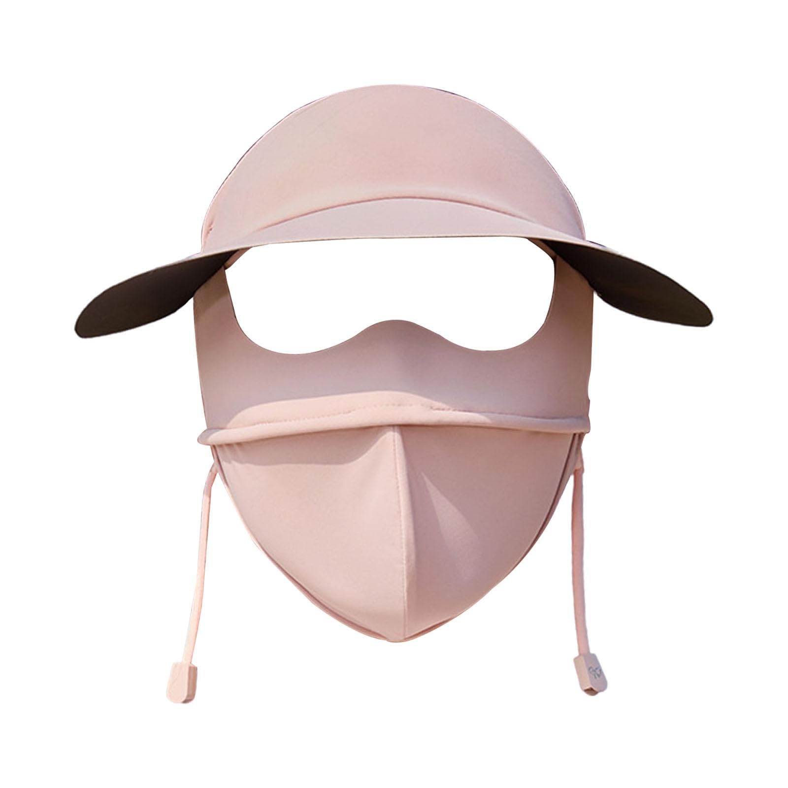 FABLOFT Face Mask with Brim Reusable Portable Face Covering for Beach Travel Outdoor pink-image-8