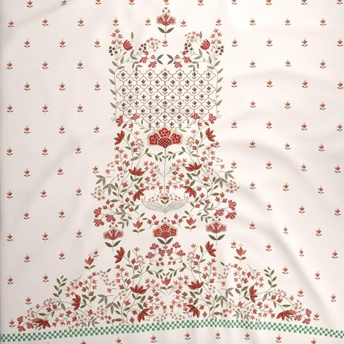 Image of BOUTIQUE LIVING Luxe Loom Embroidery 100% Cotton 600 TC Red & White Floral King Bedding Set