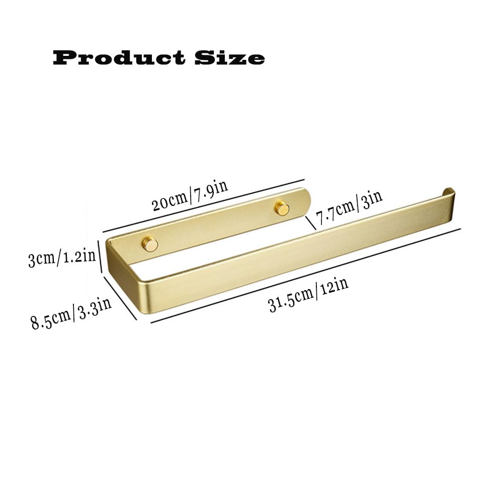 Toalleros de Baño Montado En La Pared,Toalleros De Baño Sin Taladro 31,5cm - Toallero Adhesivo, Toallero Adhesivo Aleación de Aluminio,Juego de Accesorios de Baño(Oro)