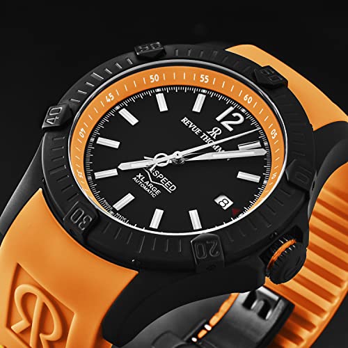 Men's 'Air Speed' Black Dial Orange Rubber Strap Automatic Watch 16070.46792