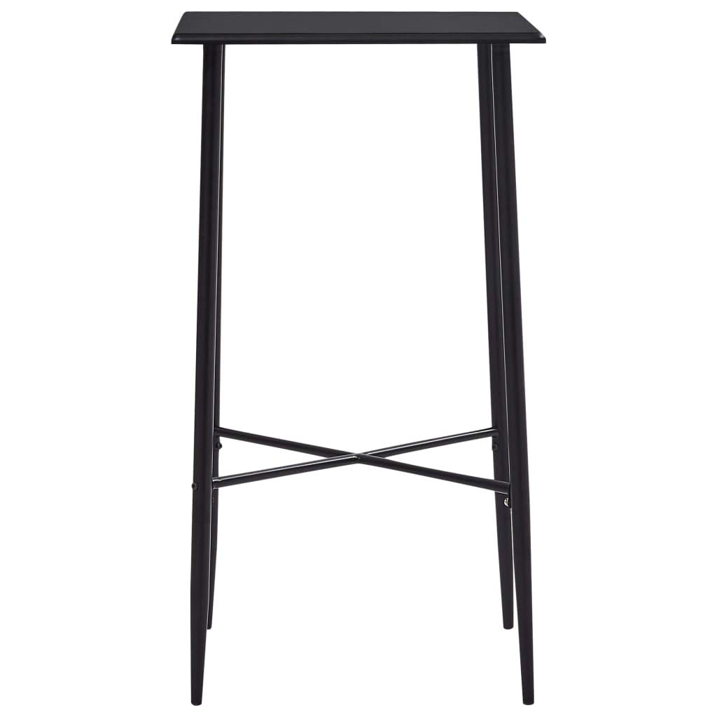 Table de bar noire stable en acier pour petits espaces de cuisine