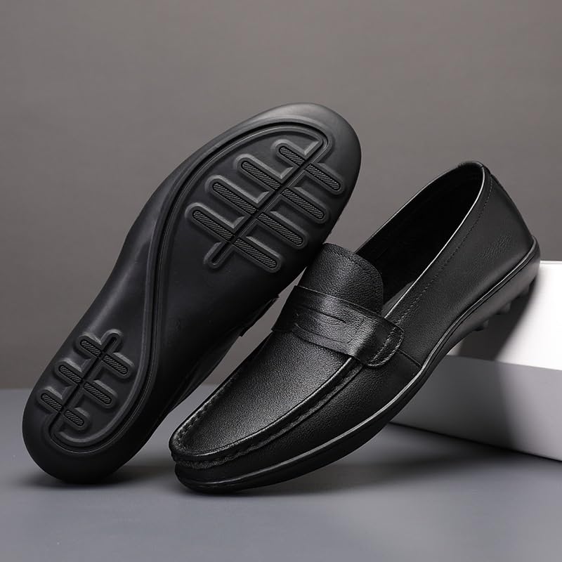 Men's Casual Loafers Slip On Genuine Leather Shoes Male Lightweight Driving Shoes Moccasins Classic Loafer Flats Boat Shoes Outdoor Walking Shoes4