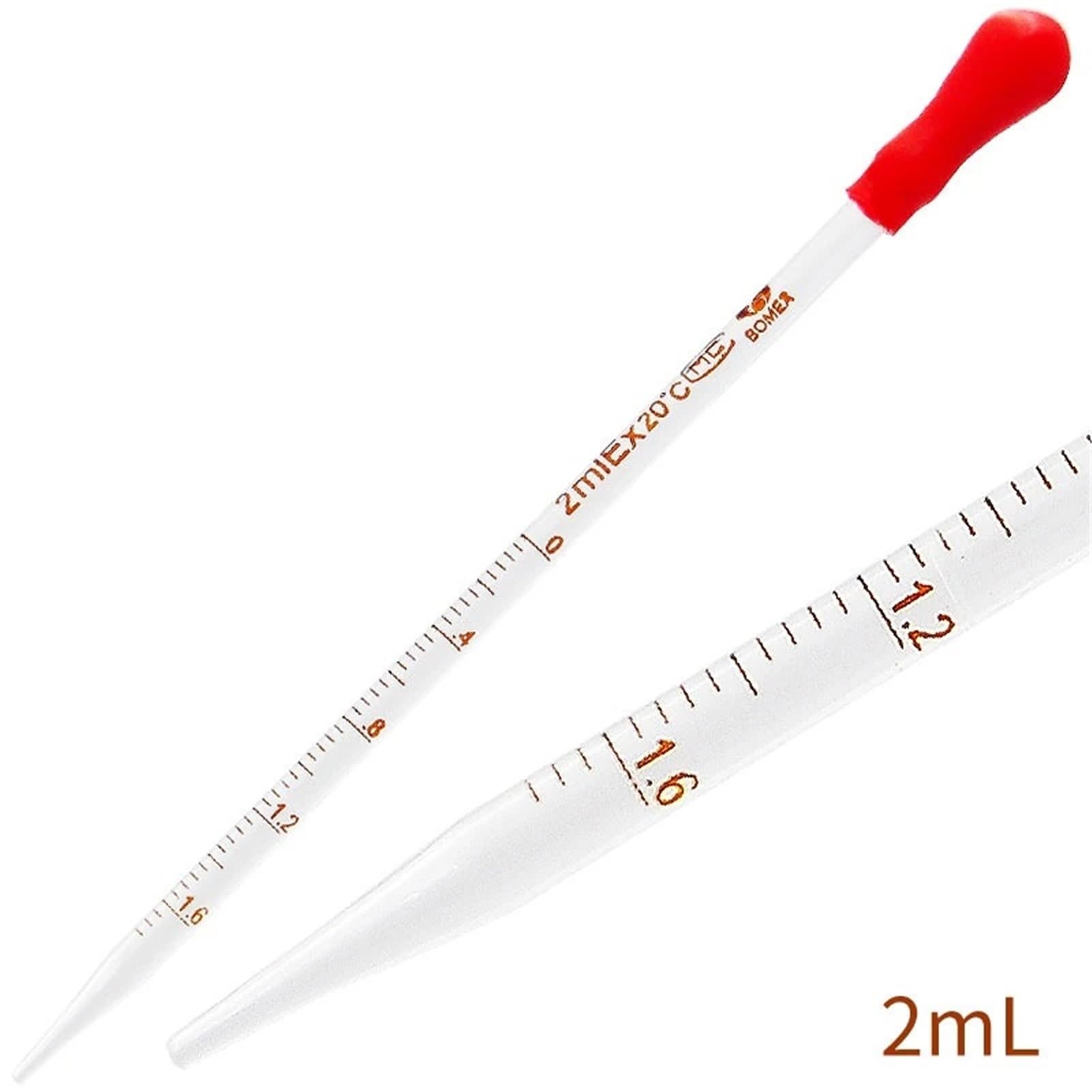Pipetta graduata in vetro da 0,5-10 ml con bulbo in gomma Pipetta Pasteur da laboratorio con tappo Pipetta di misurazione da laboratorio(10mL 60 pieces)