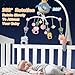 Crib Mobile with Music and Lights, Mobiles for Cribs, Baby Nursery Space Portable Infant Arm Hanger for Girls Boys Babies Bassinets Pack and Play Clip On Attachment, Toys Musical Hanging