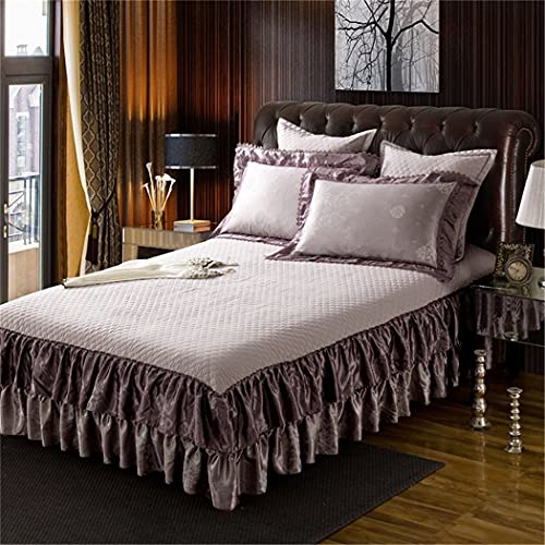Kehaioo Silver Gold Queen King Size Bedding Set, Luxury Satin Jacquard Cotton Wedding Duvet Cover Bed Sheet Pillowcases Set #TOP3