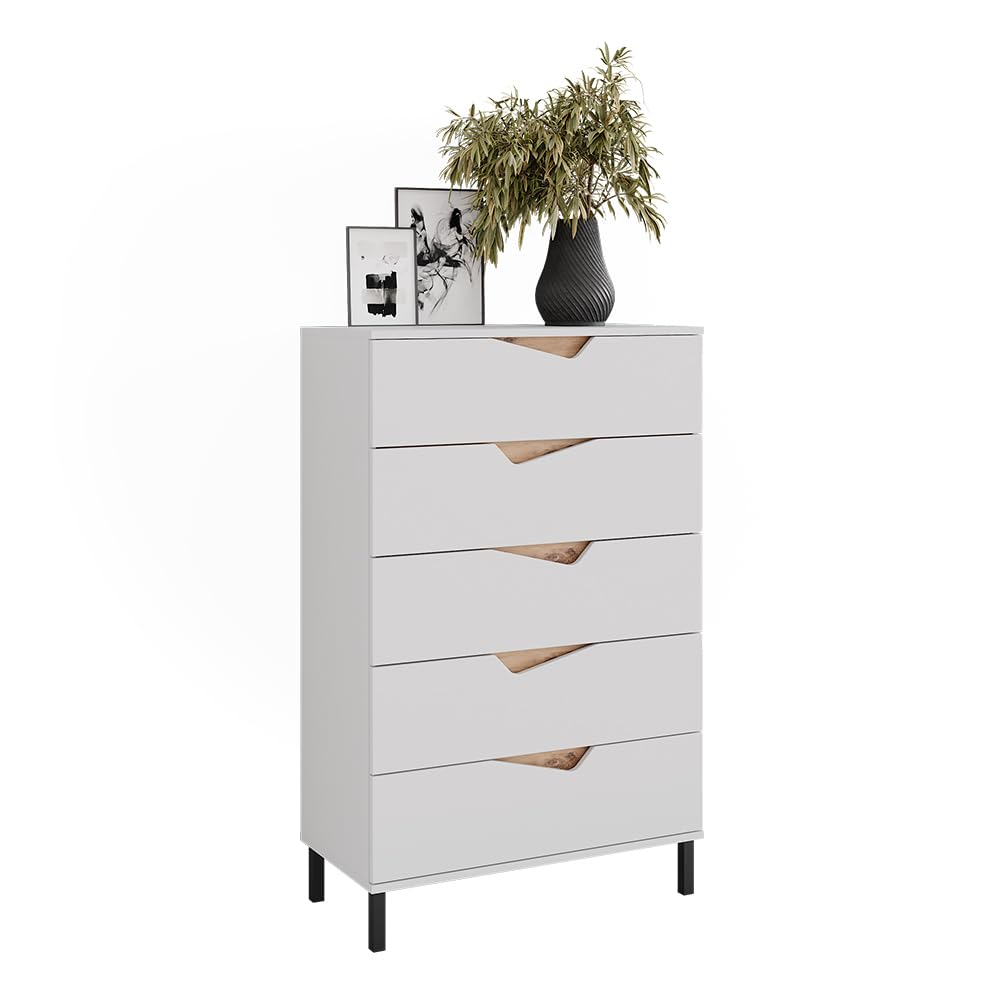 Vicco Kommode Marelle, Weiß/Artisan, 76 x 120 cm