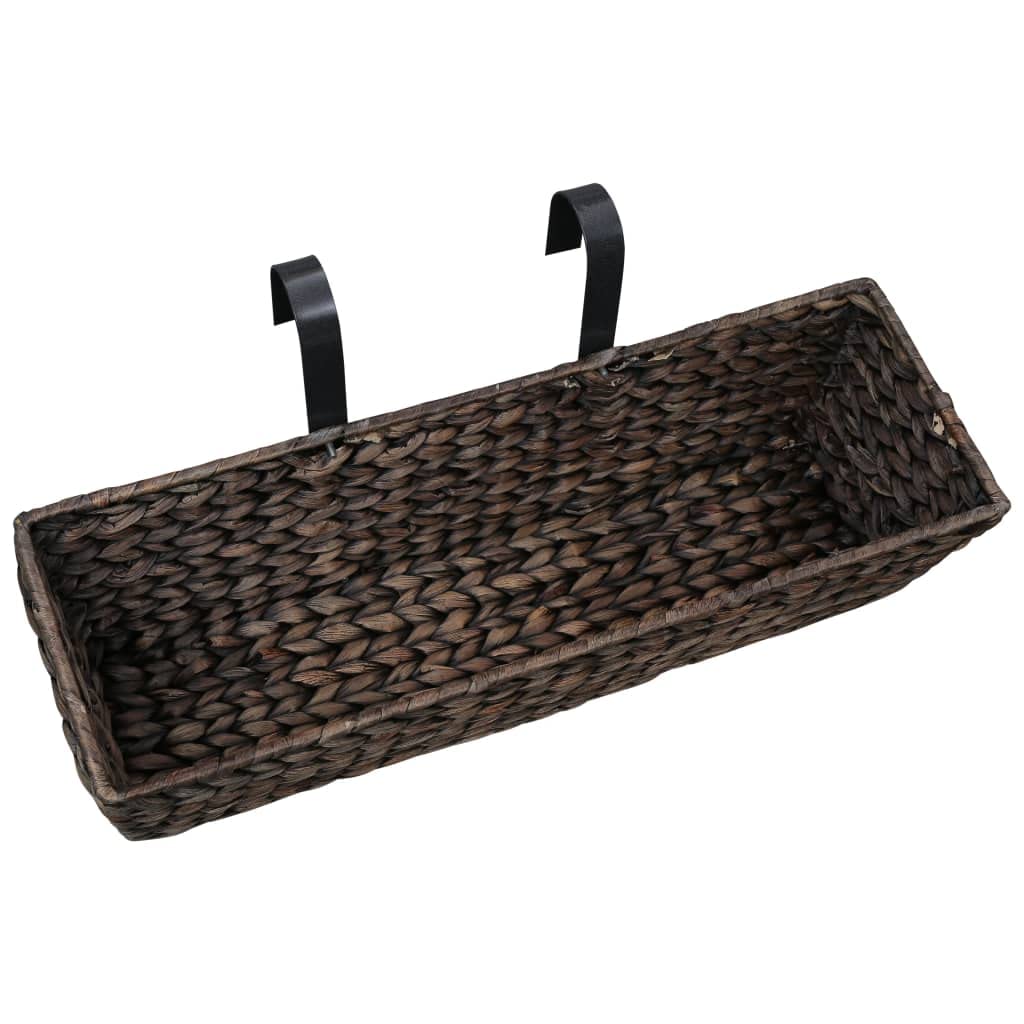 Wasserhyazinthe Blumentopf Set 60x20x18 cm 2er Pflanzkübel mit Kunststofftopf Braun Robust & Modern für Wohnzimmer Büro Balkon und Wintergarten